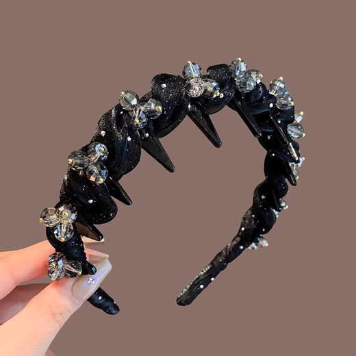 Princess of Paris headband for women 2025 new high-end rhinestone braid fashion hairpin fashionable high skull headband rhinestone star headband