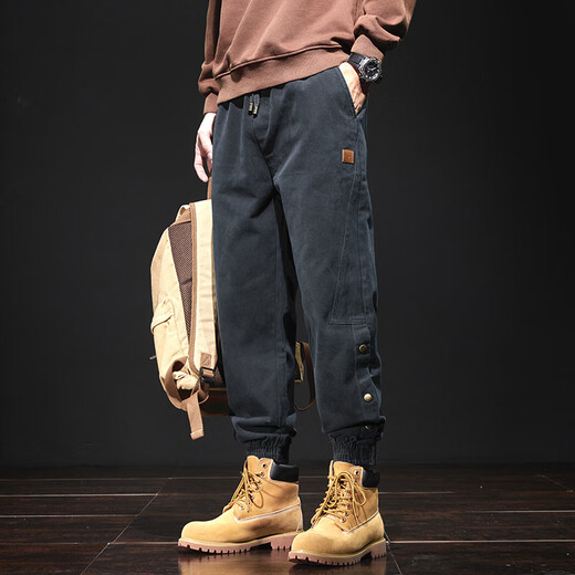 Cotton American style work pants for men in spring, autumn and winter new style loose trendy heavyweight casual pants for men black K316 regular high quality XL 120-140Jin Jin is equal to 0.5 kg