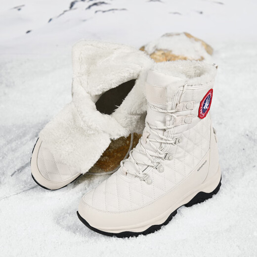 鹿与诗说大鹅雪地靴男女加绒加厚保暖防水哈尔滨东北户外防寒零下40度棉鞋 3883白色（加绒款） 38 (240mm)