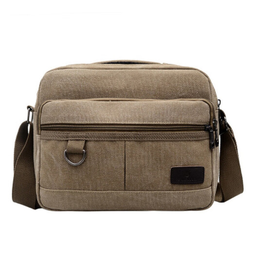 Xushansi shoulder tool bag thickened shoulder crossbody canvas bag hardware electrician tool bag canvas large heavy-duty wear-resistant horizontal style brown small size 1511