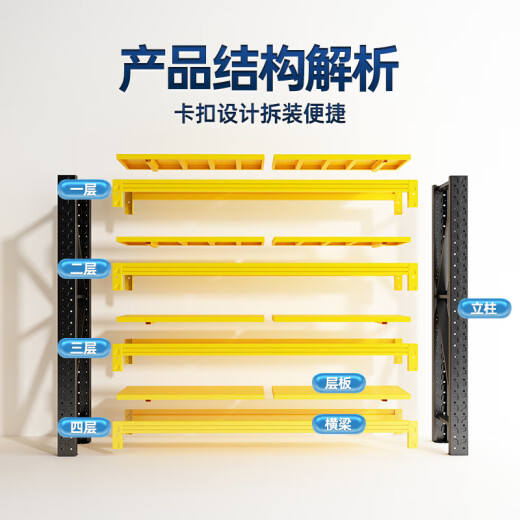 Xinjing shelf storage warehouse cargo rack shelf household storage rack display rack light main rack 150*50*200cm