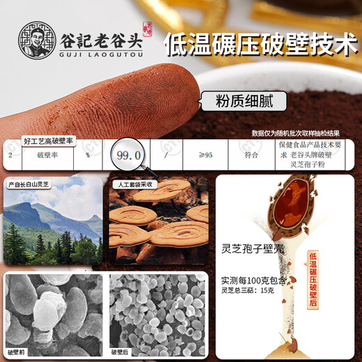 
Old Valley Head Break Wall Ganoderma Lucidum Spore Powder Changbaishan Robe Powder Health Gift Gift Box [2 Boxes] 6 Months