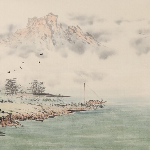 Langcaifang ink landscape painting hand-painted office study tea room living room Chinese style hanging picture framed high-end traditional Chinese painting authentic A Chenxiao framed 168*48cm (recommended)