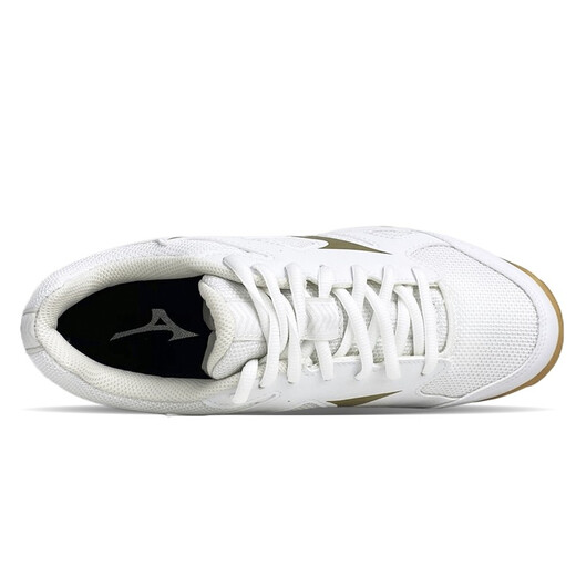 MIZUNO new badminton shoes breathable volleyball shoes table tennis shoes indoor and outdoor sports CYCLONE SPEED V1GA218152 white/gold 37 (235mm)