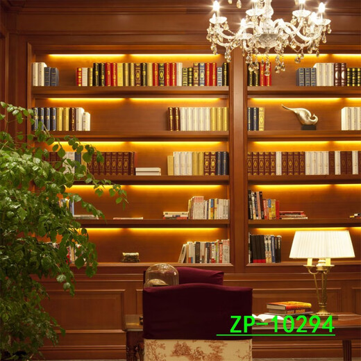 网红直播间背景布3d新款高清立体图书书架知识讲师背景背景墙挂布 ZP-9715 3米宽+3米高