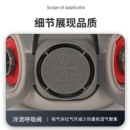 松工 防尘面具 防工业粉尘粉刷喷漆面罩 防生活沙尘粉尘口罩面罩过滤器 防尘面具 6200防尘口罩+60片棉