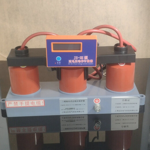 10KV high voltage AC three-phase combined overvoltage protector arrester TBP-B-12.7/131 with counter