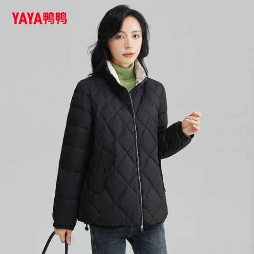YAYA Lightweight New National Standard Down Jacket Women's Short 2025 Winter New Fashion Stand Collar Casual Small Jacket Khaki M