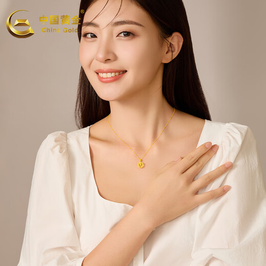 CHINA GOLD K gold necklace dream catcher Mobius chain clavicle chain for mother and wife birthday gift about 1g
