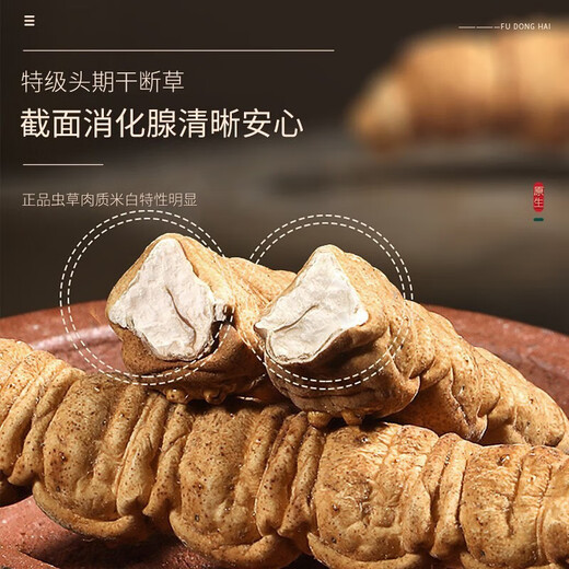 
Fudonghai Cordyceps gift box 4 grams Selected high-quality dried cordyceps Gift tonic for elders [Saltated blue round can] 10 grams of broken grass