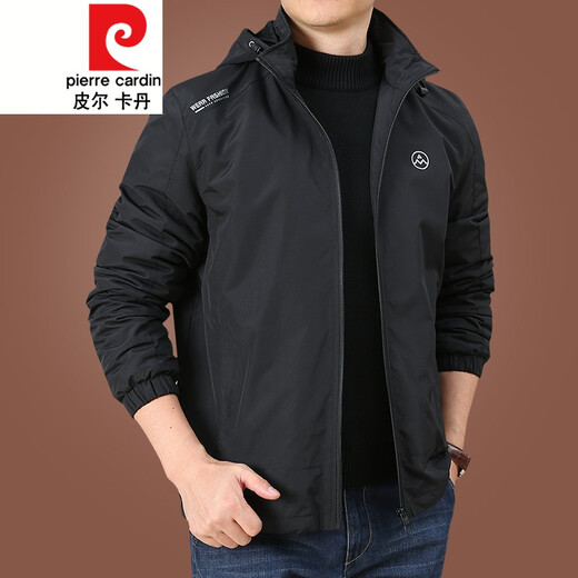 Pier Cardin plus Velvet Jacket Men's Automne and Winter Jacket Men's Men's Spring and Automne Grand Taille Vêtements masculins 2021 Nouveaux vêtements d'automne Top d'automne masculin tricoté 9898 [noir] Capu-amovible - Plus Velvet sans prix supplémentaire 4xl