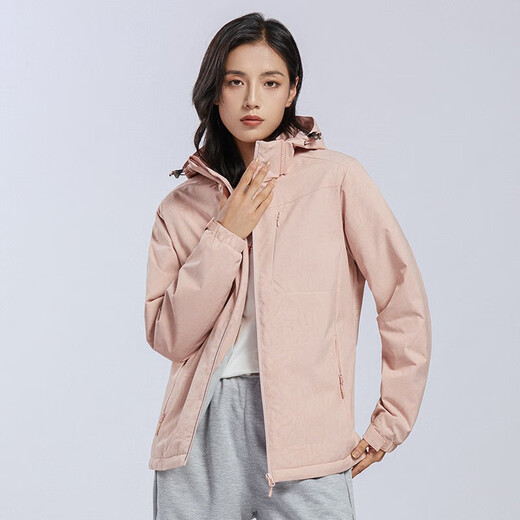 Brelrmmon Plus Velvet Jacke Windbreaker Männer und Frauen Schweißjacke einschichten Einschicht-Herbst und Winter Windproof warmes Weichschale Arbeitspeakkleidung koreanische Version Outdoor Jacke 9930S-2 Gummi-Pulver-Frauen [Camouflage] L.