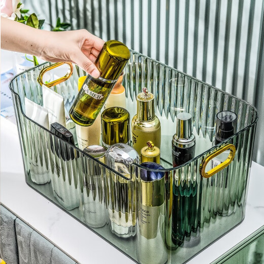 Sky Squirrel Desktop Cosmetics Storage Box Acrylic Dressing Table Mask Skin Care Products Sundries Coffee Table Snack Storage Basket Transparent Large No Cover