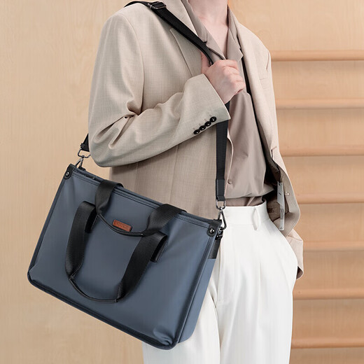 Golf GOLF business briefcase men's large-capacity handbag men's 15-inch laptop bag horizontal multi-compartment business casual shoulder crossbody bag 5I768439J gray