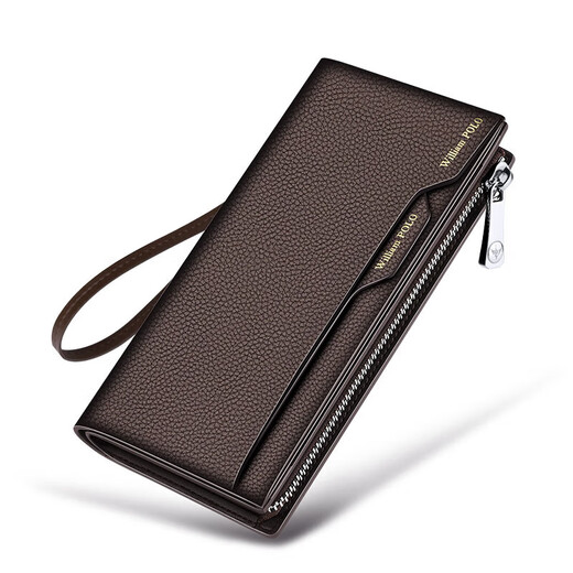 Williampolo Paul Wallet Genuine cuero de cuero Long Top de cuero de vaca