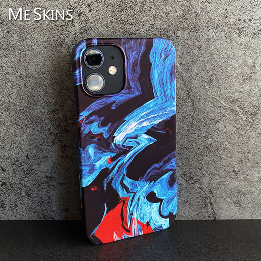 meskins original suitable for Apple iPhone16Pro mobile phone case anti-fall 15 matte ink blue simple Japanese and Korean style 13mini mobile phone case 14promax personalized custom model 3894 iPhone14promax