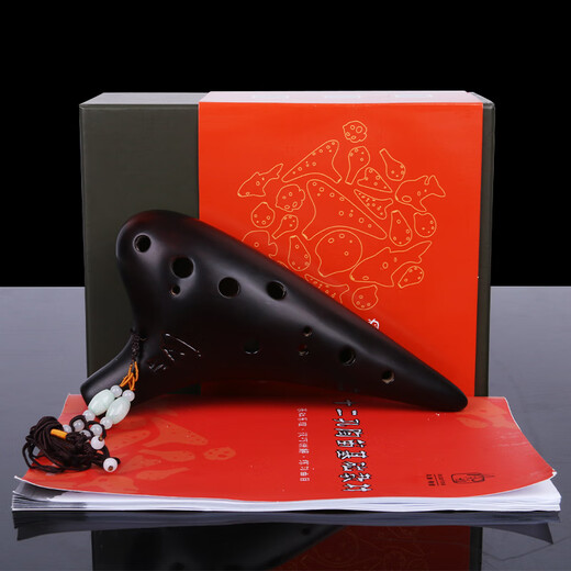 
FENG YA OCARINA Professional grade smoked and burnt 12-hole midtone C-tuning performance twelve-hole AC oval sounds accurate and bright