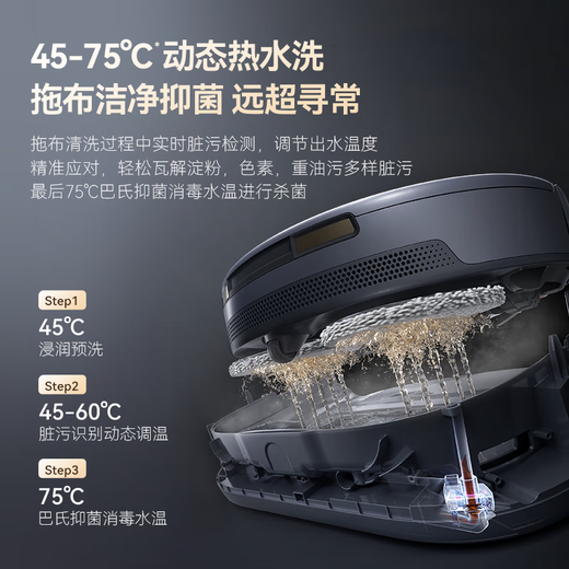 Cloud Whale Xiaoyao 001 Max sweeping robot fully intelligent sweeping and mopping all-in-one automatic cleaning robot self-cleaning zero-tangle dual-core binocular bionic hand Xiaoyao 001Max-upper and lower water version-starlight white