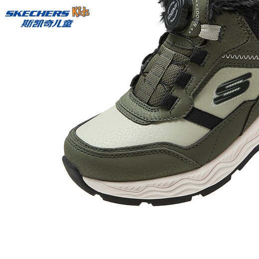 Skechers children's shoes children's winter knob warm cotton boots boys and girls plus velvet shoes sports cotton shoes 405301L