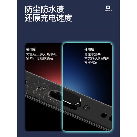 Strictly suitable for Apple 16pro mobile phone dust plug iphone16 charging port plug metal plug 16proMax power plug soft plug plug Typec data port silicone plug TypeC black silicone type 20 pieces suitable for iPhone 16Pro