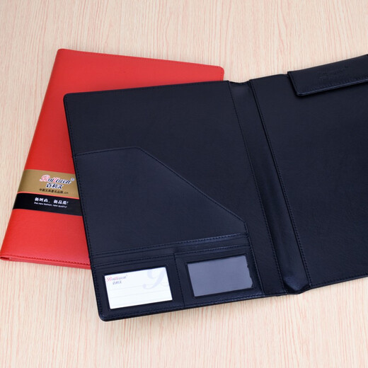 Bailiwen BL3884 red A4 leather document signing folder business ceremony folder contract folder negotiation agreement folder leather surface custom logo