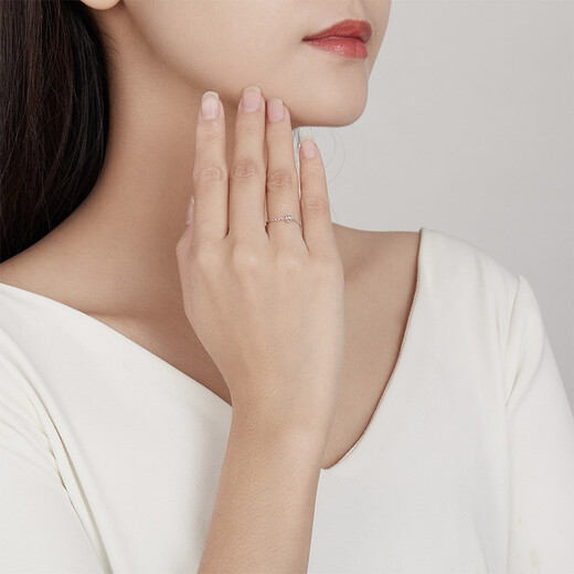 Saturday Fortune (ZLF) PT950 platinum ring women's fashion small gold bead chain ring size 14