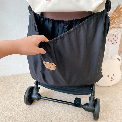 Clceyins Koreanische Version des Kinderwagenlagertasche Ausgangsflasche Windel Aufbewahrungsbeutel Baby Walking Artefakt Aufbewahrung Beutel Schwarz Eichhörnchen Hanging Bag Größe 40x70cm