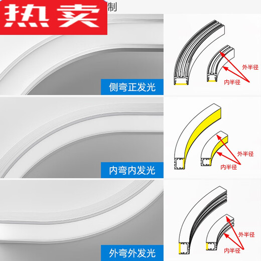 辉客映上德国进口品质圆弧铝合金灯槽定制圆形线形灯折弯铝槽弧形线性灯嵌 4035(无边)