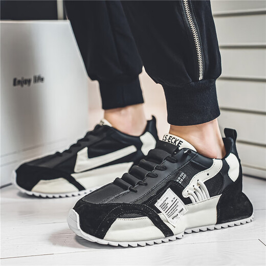MVPBOY running shoes men's new spring versatile casual sports shoes men's bottom bag dad's shoes breathable mesh shoes men's shoes Sunshine C681 black 42
