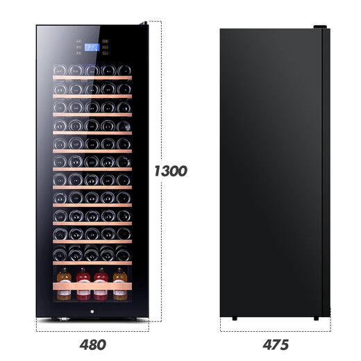 Zunbao BJ-158G red wine cabinet compressor wine cabinet constant temperature wine cabinet home living room small red wine cabinet refrigerated glass display tea preservation cabinet 1.3 meters fully equipped 158L ordinary door
