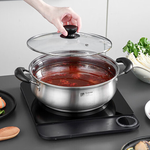 Tilok 304 stainless steel thickened hot pot pot household hot pot pot pot large capacity gas induction cooker special soup pot 304 stainless steel 28cm regular 304 stainless steel
