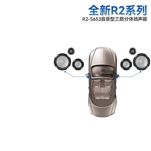 Alpine R2-S653 Drei-Wege-Auto-Audio-Set Lustless Bass Lautsprecher DSP-Verstärker modifiziert 3/3,5-Zoll-Midrange-R2-Hall-Ebene Drei-Wege R2-S653-Paketinstallation