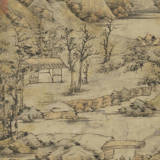 L'ancien paysage peinture fait un défilement de la réplique de Ni Zan Yuan, des peintures anciennes suspendues. Les forêts clairsemées de Ni Zan Yuan et les images de brume légère 12116 40x95 cm (pulvérisation de la taille de la taille du cœur)