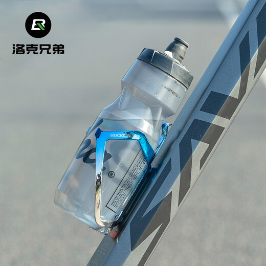 ROCKBROS Bicycle Water Bottle Rack Aluminum Cycling Water Cup Rack Gradient Colorful Road Bike Mountain Bike Bottle Rack RKL02BS-Black Silver