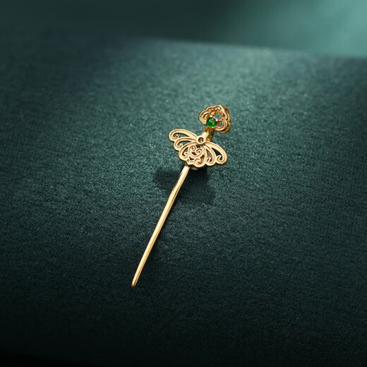 DL 1998 Fat Donglai same style 18k gold safety buckle buckle head K gold plated clip buckle jade necklace pendant buckle inlaid with green egg surface safety clip buckle