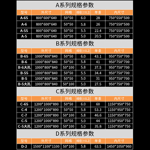 定制仓储笼铁笼框周转箱铁框工业周转筐铁折叠蝴蝶笼仓储笼铁框折叠Q1SN9207 A-55 800*600*640 50*50 2