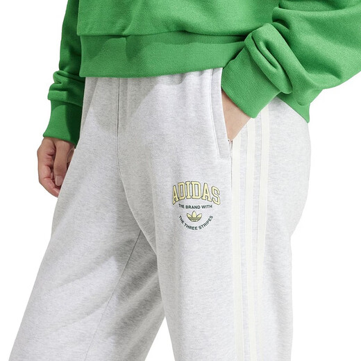 Adidas Pants Femeninos de otoño e invierno Nuevos pantalones deportivos Pantalones de chándal sueltos de primer plano It9856 Finamiento interno gris M