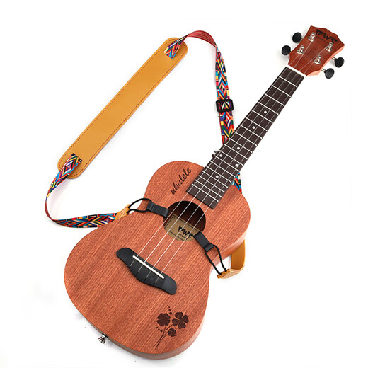 Han Qinxias Punch-Free-Gurt-Gitarrengurt Ukulele-Gurt Crossbody Pailless Nageled Children's Adult Gurt Gurt Gurt Brauner ethnischer Stil Ukulele-Stil nicht gestanzt
