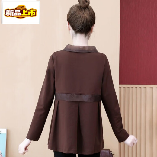 
First-diameter long-sleeved T-shirt Spring and Autumn Korean style loose age-reducing casual large-size women's belly-covering and slimming base shirt top Black [Spring and Autumn 9767] XL [115-125Jin [Jin equals 0.5 kg]]