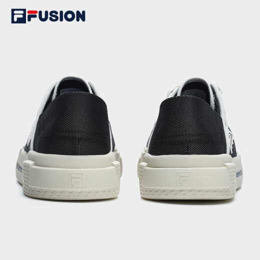 斐乐（FILA）FUSION斐乐潮牌WALLRIDE DX男鞋一脚蹬帆布鞋新款板鞋 黑/奶白-BG 40