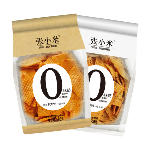 张小米张小米0添加剂小米锅巴 健康营养小吃短保网红零食500g 麻辣/五香 麻辣味*1袋500g