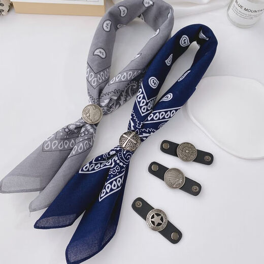 Mays Will American retro cashew flower square scarf button for men small silk scarf button for women British scarf West Coast ethnic style Paisley Happy tree single button