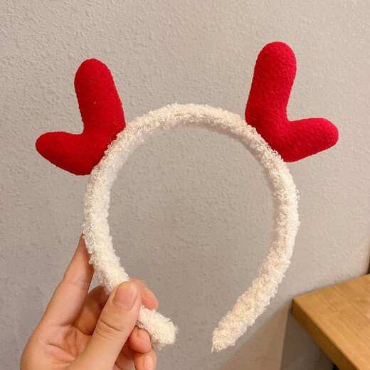 Zi Jiafu Christmas hair accessories headband elk bow headband women's hairpin antler headband party dress up headband white antlers