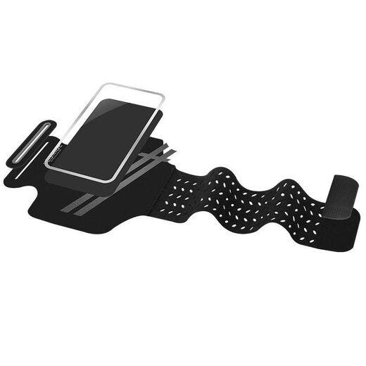 Wenzhi running mobile phone arm bag outdoor arm bag men and women universal arm strap sports arm cover waterproof touch screen wrist bag (standard style) obsidian black large size