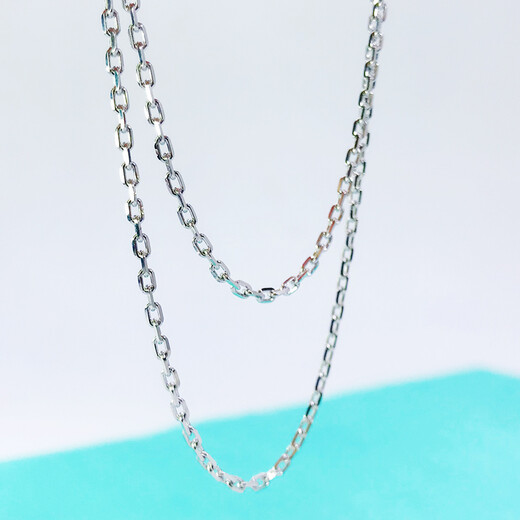 Heye Jewelry Pt950 Platinum Cross Chain Necklace Women's Platinum Necklace Clavicle Chain Long Chain Sweater Chain Women's 2.63g Adjustment Ring 40+43+45cm Round Spring Buckle