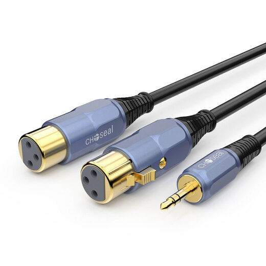 Akihabara (Choseal) 3,5 mm, um weibliches Kopf-Audio-Kabel-Kabel von Dual-Slot-Kopfkabel-Verstärker-Verstärker-Verstärker-Mixer-Mischfleisch-Adapter-Kabel 3,5-Revolution-Dual-Slot-Frauen-QS3524 1 Meter
