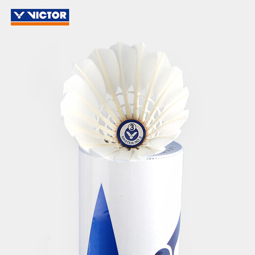 威克多（VICTOR）羽毛球鹅毛球 耐打飞行稳定比赛训练球大师3号/大师5号单筒12只装 MS3 77球速 1筒