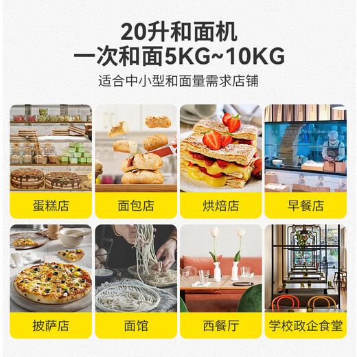 FEST商用和面机全自动揉面机双速双动打面机大容量电动拌面机活面粉包子馒头披萨变频搅拌机 20升【10-20斤和面量】带定时标准款