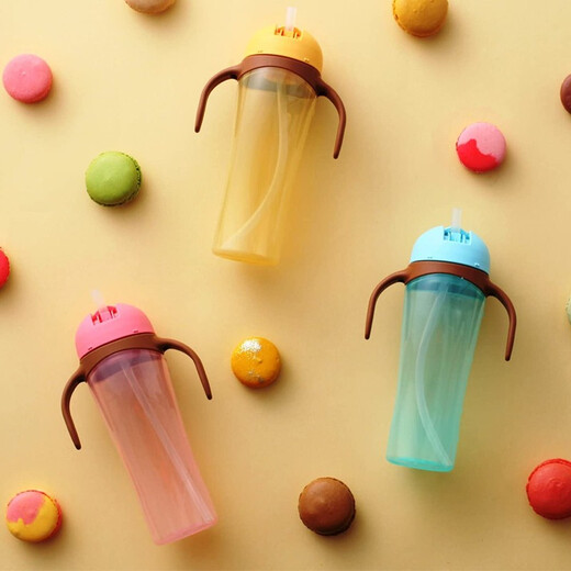 贝亲（Pigeon）【日本直邮】贝亲吸管杯 婴幼儿双把手儿童水杯 9个月宝宝学饮杯 吸管杯13757【9个月以上】 330ml 【耐热120℃】