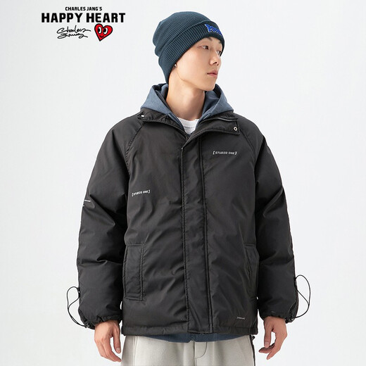 Happy Heart Charles Peach Heart Cotton Clothing Мужчины и женщины пара рабочей одежды в стиле рабочей одежды английская печатная шнурка для кровотока для одежды для крово